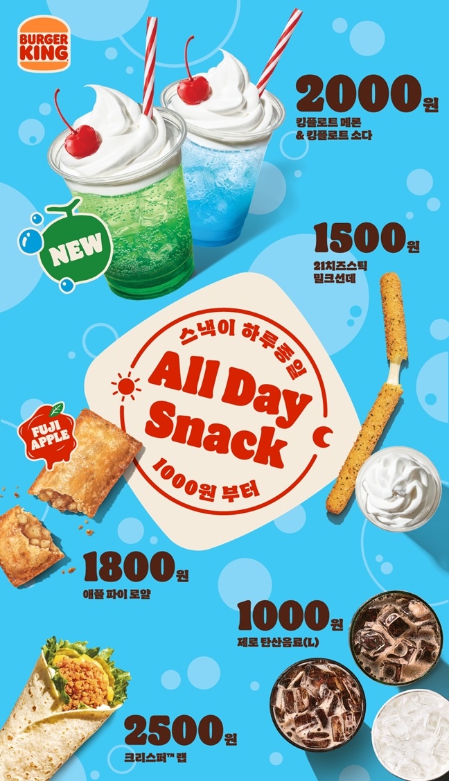 버거킹이 최근 '올데이스낵' 경쟁력을 강화했다.