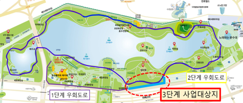 고양특례시 일산호수공원 자전거 우회도로 지도