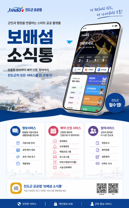 군민 편의 제공을 위한 '진도군 공공앱 개편'
