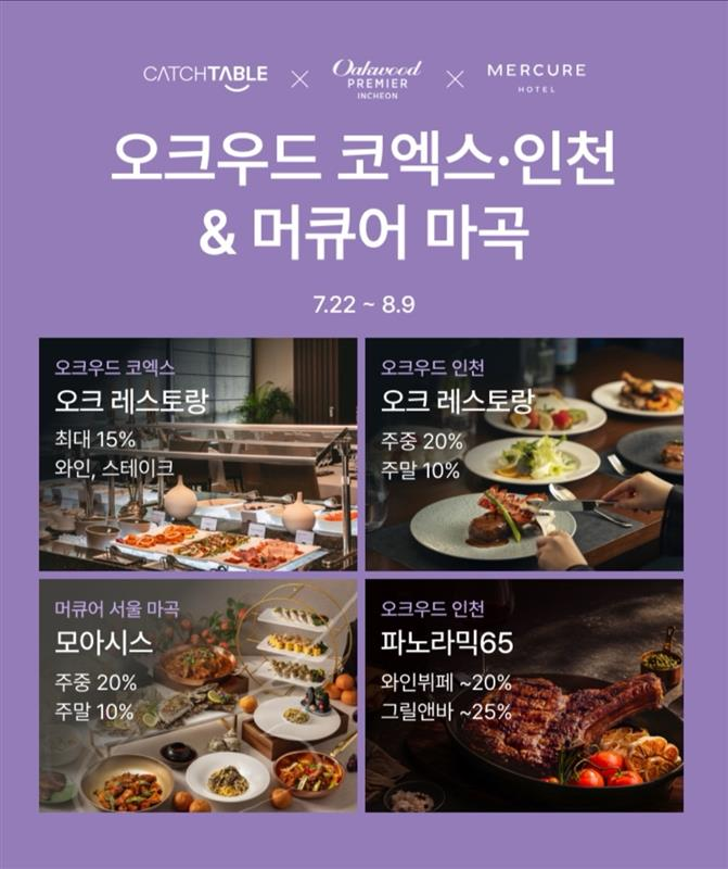 한무컨벤션이 호텔 다이닝을 캐치테이블에 입점시키고 할인행사를 진행한다. 사진=한무컨벤션
