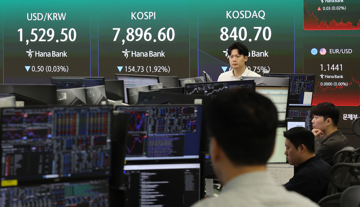 코스피, 하락 출발…다시 8,000선 아래로