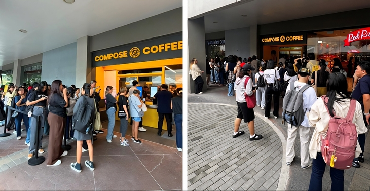 컴포즈커피 필리핀 1호점 사전 개장 현장 이미지. 사진=컴포즈커피