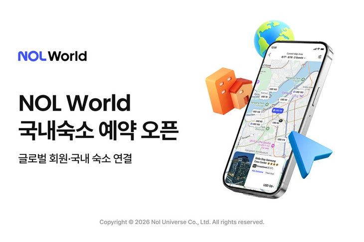 놀유니버스가 외국인 대상 플랫폼 NOL World에 국내 숙소 예약 서비스를 오픈했다. 사진=NOL