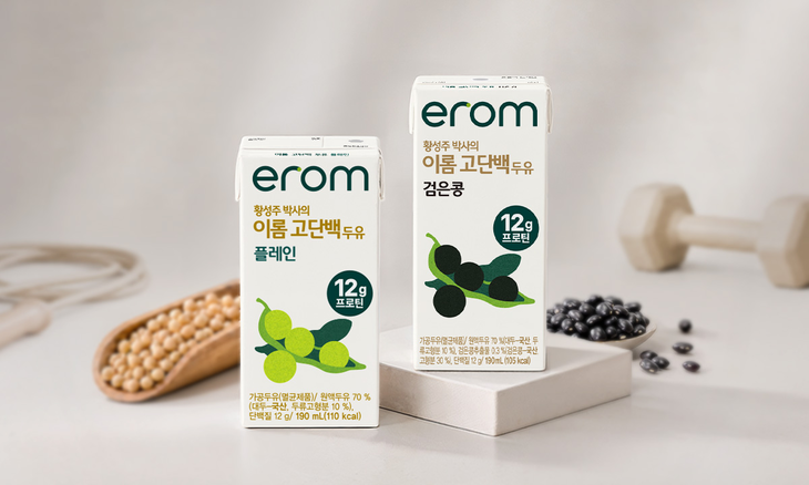 '황성주 박사의 이롬 고단백 두유' 2종. 사진=이롬