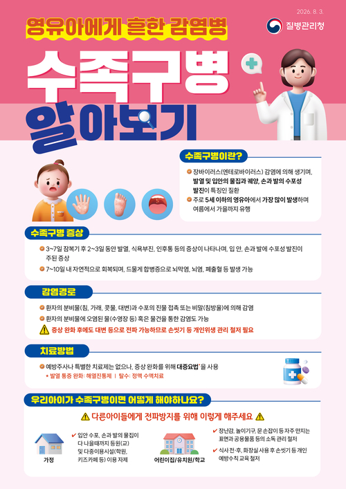 수족구병 예방수칙 안내 리플렛