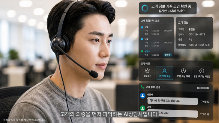 생성형AI로 제작한 AI상담 가상 이미지.