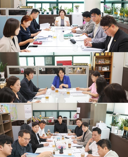 안산시의회 기획행정위원회-문화복지위원회-도시환경위원회(위로부터) 11일 집행부와 간담회 개최