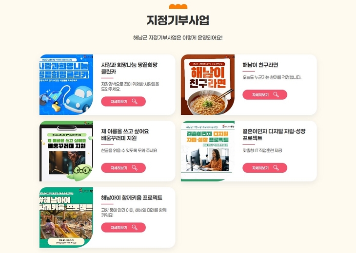 해남군, 고향사랑기부금 지정기부 5건 모금 완료