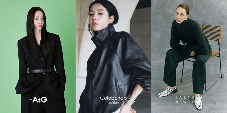 CJ온스타일의  가을·겨울 시즌 브랜드 대표 화보 (왼쪽부터) 더엣지, 셀렙샵 에디션, 바니스 뉴욕. 사진=CJ온스타일