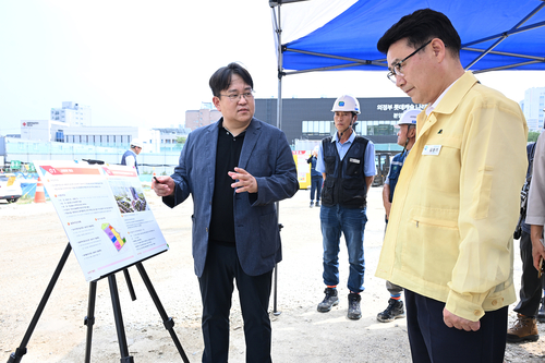 김원기 의정부시장 19일 금오동 소재 유류저장소 도시개발사업 현장 점검