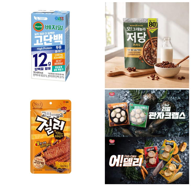 식품 업계, 일상 속 저당·고단백 식음료 확대