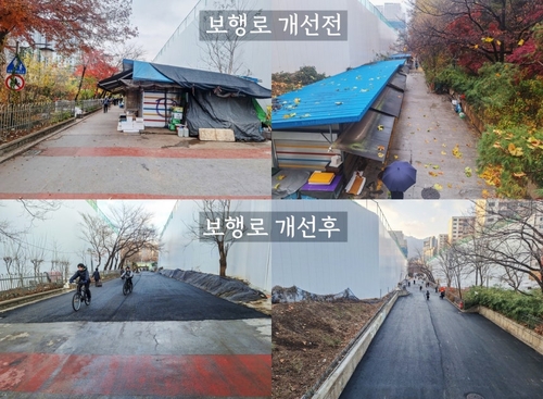 과천시 굴다리시장 보행로 개선 전후 모습
