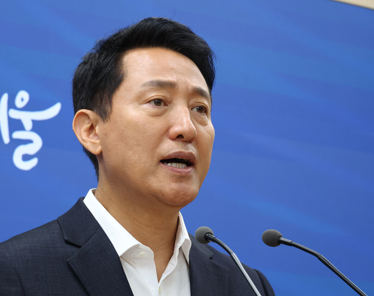 국토부 장관 면담 내용 브리핑 하는 오세훈 시장