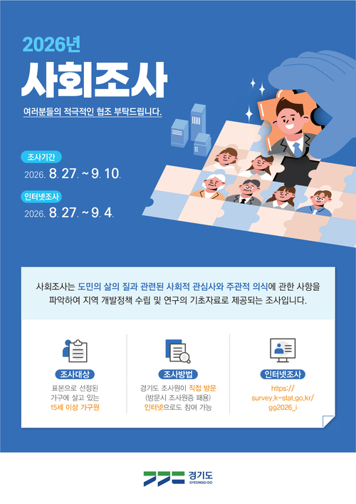 '2026년 김포시 사회조사' 실시 안내 배너