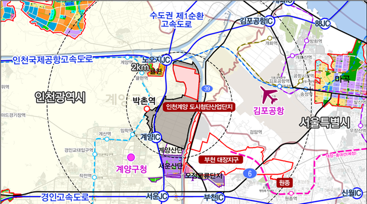 인천계양 도시첨단산업단지 위치도. 제공=인천시