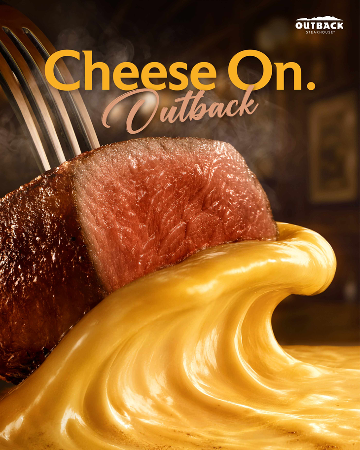 아웃백 신메뉴 'Cheese On. OUTBACK'. 사진=다이닝브랜즈그룹