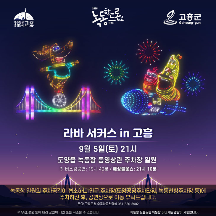 고흥군, 2,000대 드론이 밤하늘 수놓는다