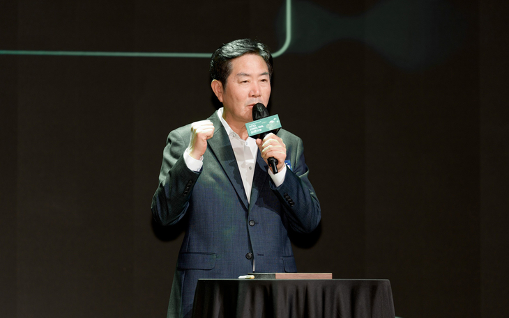 '기후행동 공동결의' 행사에 참석한 조용호 오산시장이 발언을 하고 있다. 제공=오산시