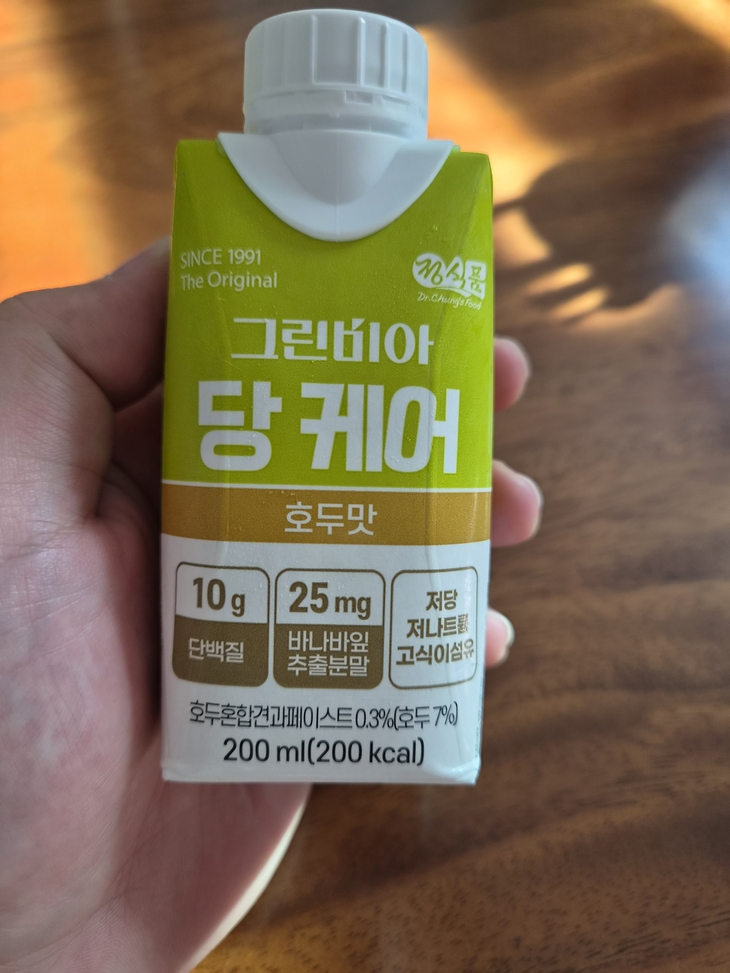 정식품 '그린비아 당 케어' 호두맛 제품 이미지.