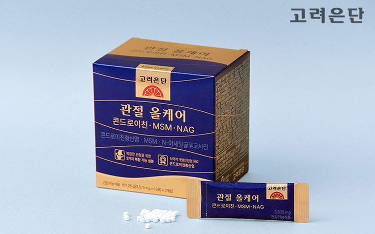 고려은단 '관절 올케어 콘드로이친·MSM·NAG' 제품. 제공=고려은단