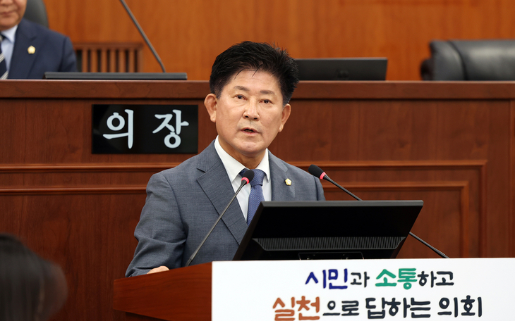 유종대 오산시의원이 11일 제306회 임시회 제3차 본회의에서 7분 자유발언을 하고 있다. 제공=오산시의회