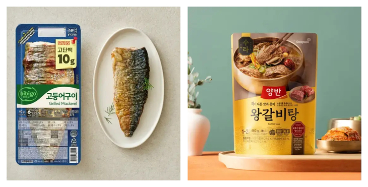 CJ제일제당 비비고 고등어구이(왼쪽)와 동원F&B 양반 수라 왕갈비탕. 사진=CJ제일제당·동원F&B