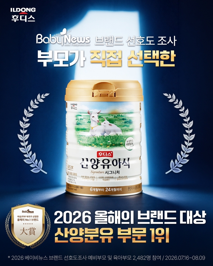 일동후디스 산양유아식, 육아 소비자 선호도 조사 1위