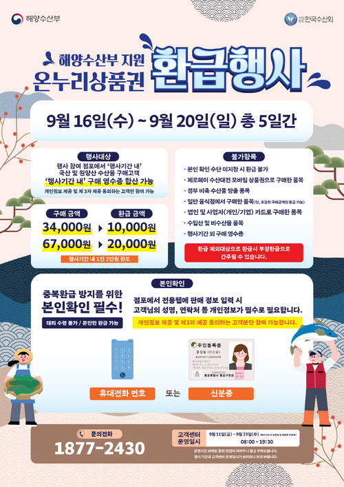 시흥시 오이도전통수산시장 '온누리상품권 환급행사' 운영 배너