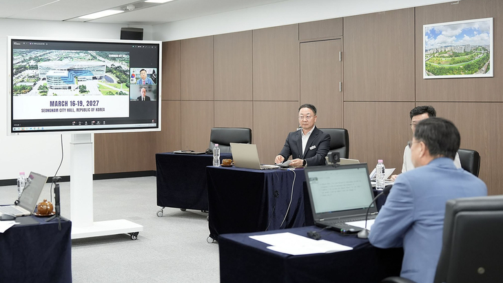 신상진 성남시장이 9월 16일 유엔 경제사회국(UN DESA)의 '유엔 지속가능교통 10년' 이행 온라인 웨비나에 참석해 성남시의 지속가능교통 정책 사례를