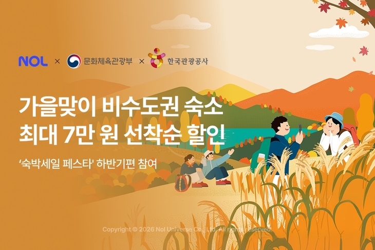 NOL, 비수도권 숙소 최대 7만원 할인…연박 3% 추가 혜택