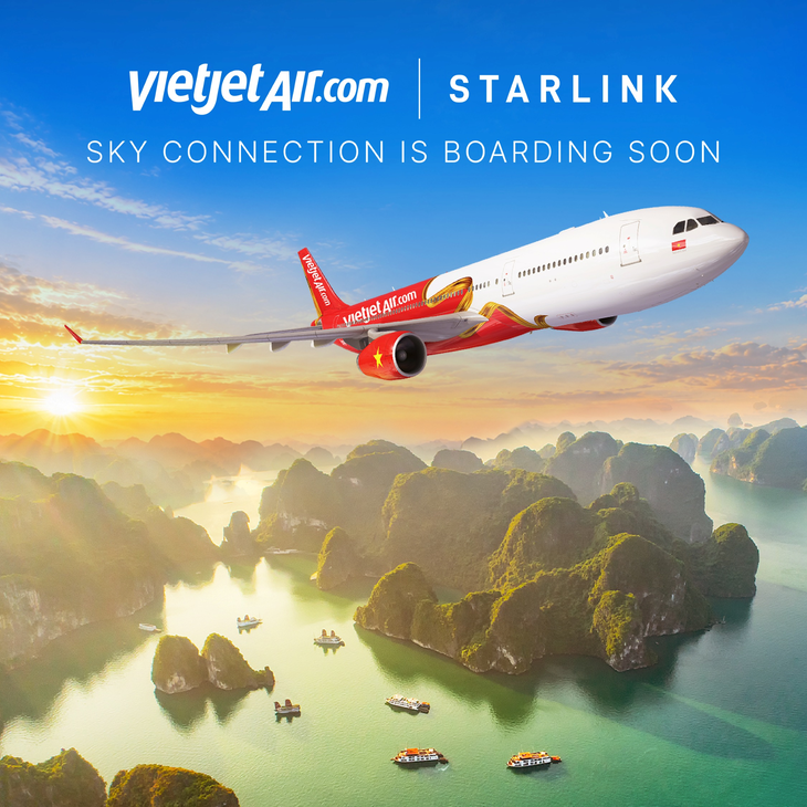 비엣젯항공은 우주 기업 스페이스X의 위성 인터넷 '스타링크(Starlink)'를 도입해 탑승객 전원에게 초고속 기내 와이파이를 '무료'로 제공한다고 29