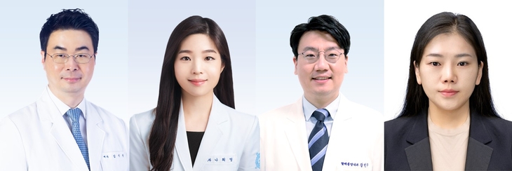분당서울대병원 혈액종양내과 김지원 교수, 병리과 나희영 교수, 혈액종양내과 강민수 교수, 이주현 연구원(왼쪽부터)
