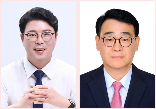 인천항만공사 제8대 부사장으로 취임한 김광 경영부문 부사장(왼쪽)과 정상구 운영부문 부사장. 제공=인천항만공사
