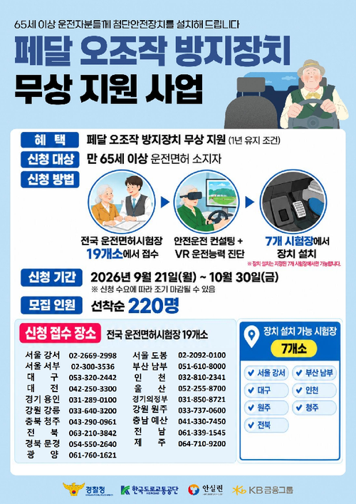 페달 오조작 방지 장치 무상 지원 사업