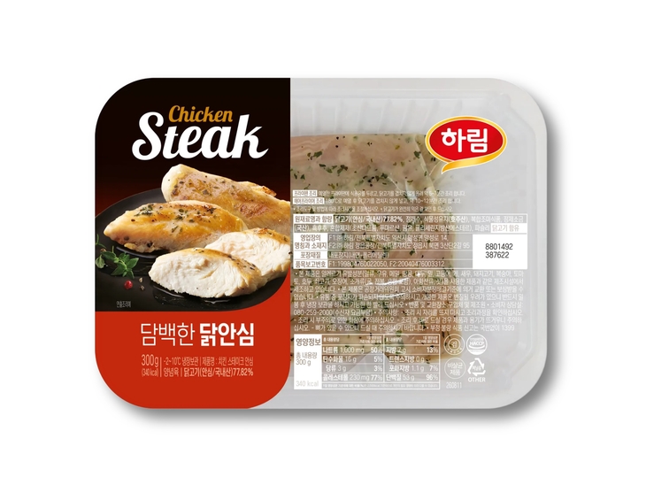 하림 '치킨 스테이크 담백한 닭안심' 선봬