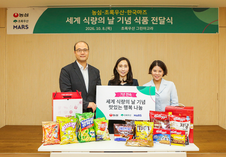 농심이 한국마즈(Mars)와 함께 유엔식량농업기구(FAO)가 지정한 세계 식량의 날(10월16일)을 앞두고 결식아동들에게 식품을 기부했다. 제품은 전국 아동복