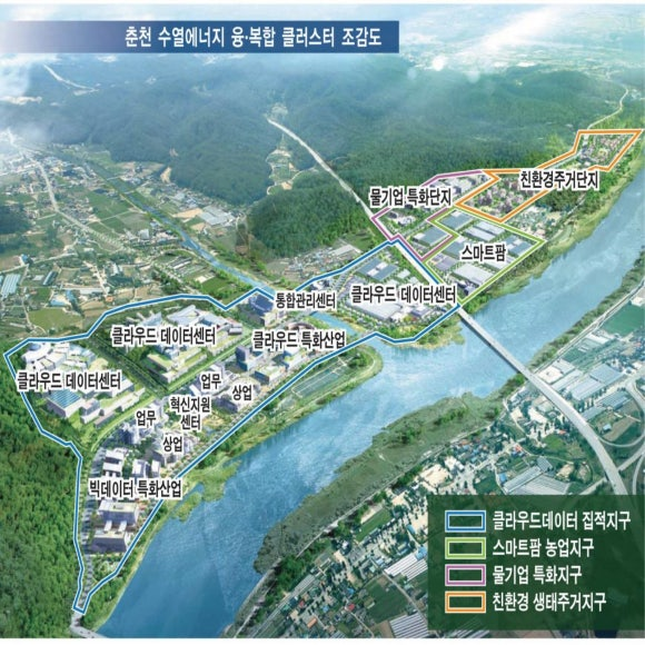 춘천시 수열에너지 융복합 클러스터 조감도