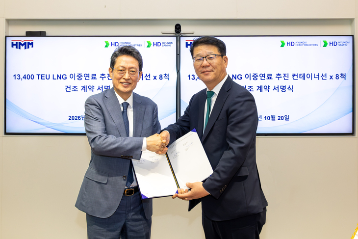 HD현대, HMM서 친환경 컨테이너선 8척 수주