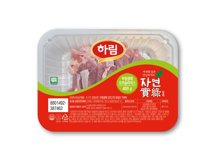 하림 '자연실록 무항생제 오리 슬라이스' 출시…신선육 확대