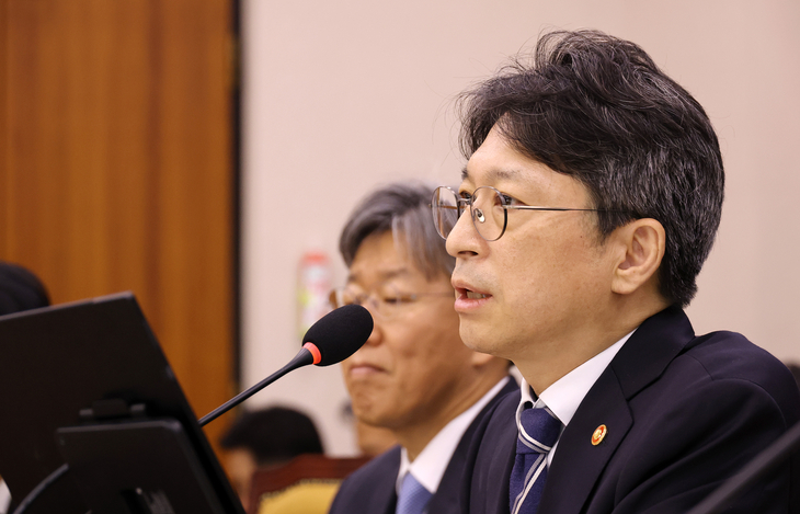 국감 답변하는 홍지선 장관