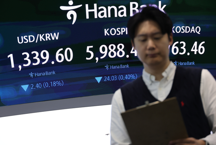코스피, 장 초반 6,000선 부근에서 약보합세