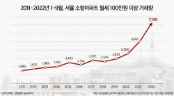 서울 소형아파트 월세 5건 중 1건은 100만원 넘어