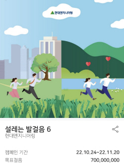 현대엔지니어링, 비대면 걸음기부 ‘설레는 발걸음 캠페인6’ 진행