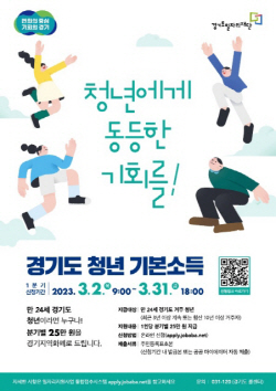 경기도,만24세 ‘청년기본소득’  2일부터 신청접수