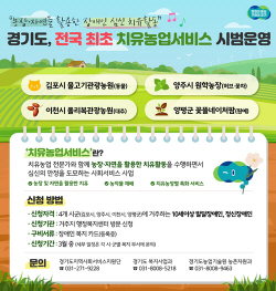 경기도, 장애인을 위한  ‘치유농업서비스’ 이천 등 4곳에서 시범 운영
