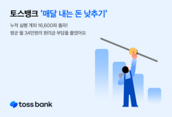 토스뱅크 "매달 내는 돈 낮추기로 원리금 월 34만원 경감"