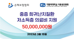 손보협회, 저소득층 희귀난치질환 환자들에게 의료비 지원