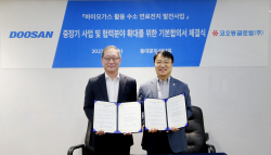 두산퓨얼셀-코오롱글로벌, 청정수소발전의무화제도 대응 