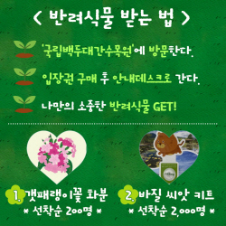국립백두대간수목원, 식목일 관람객 대상 ‘반려식물 무료 나눔’ 행사 진행