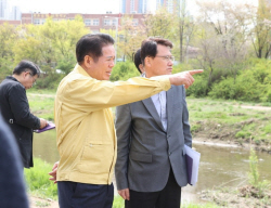최대호 안양시장 학의천 준설현장 점검